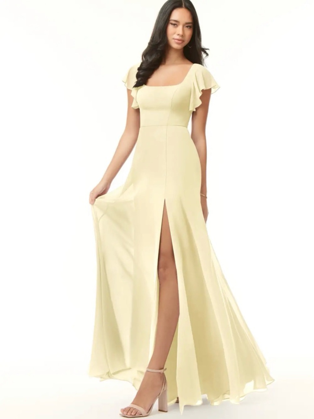 Azazie Bondi Dress in Lemon Sorbet - Picture 3 of 5
